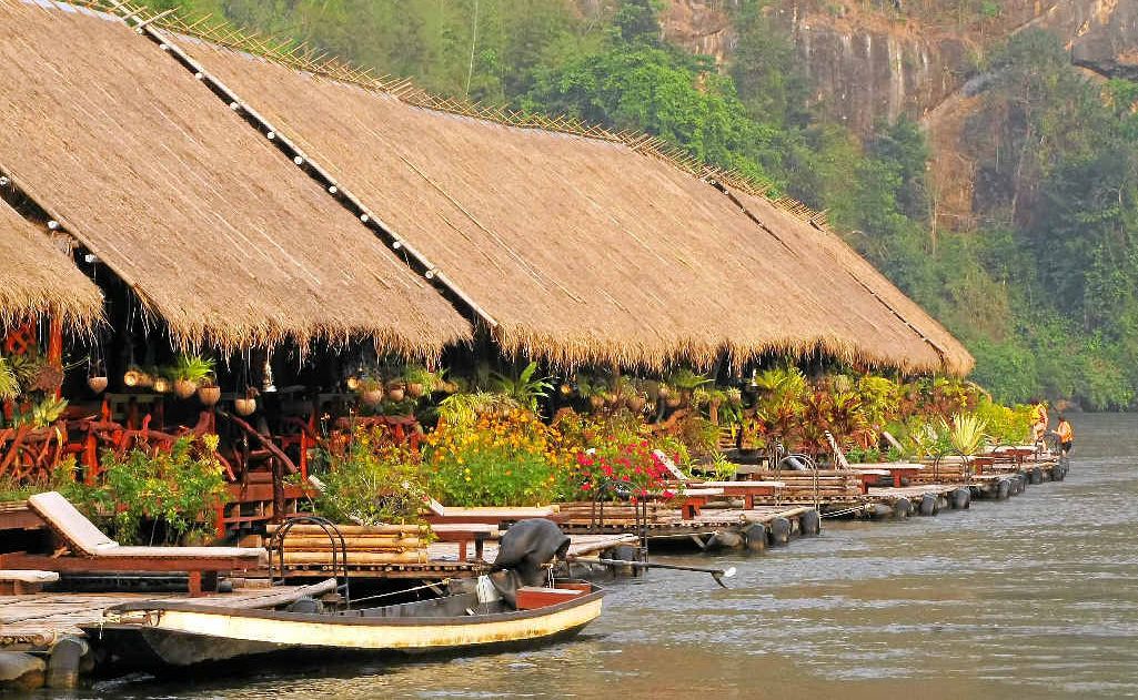 The idyllic setting of the River Kwai Jungle Rafts. The idyllic setting of the River Kwai Jungle Rafts.