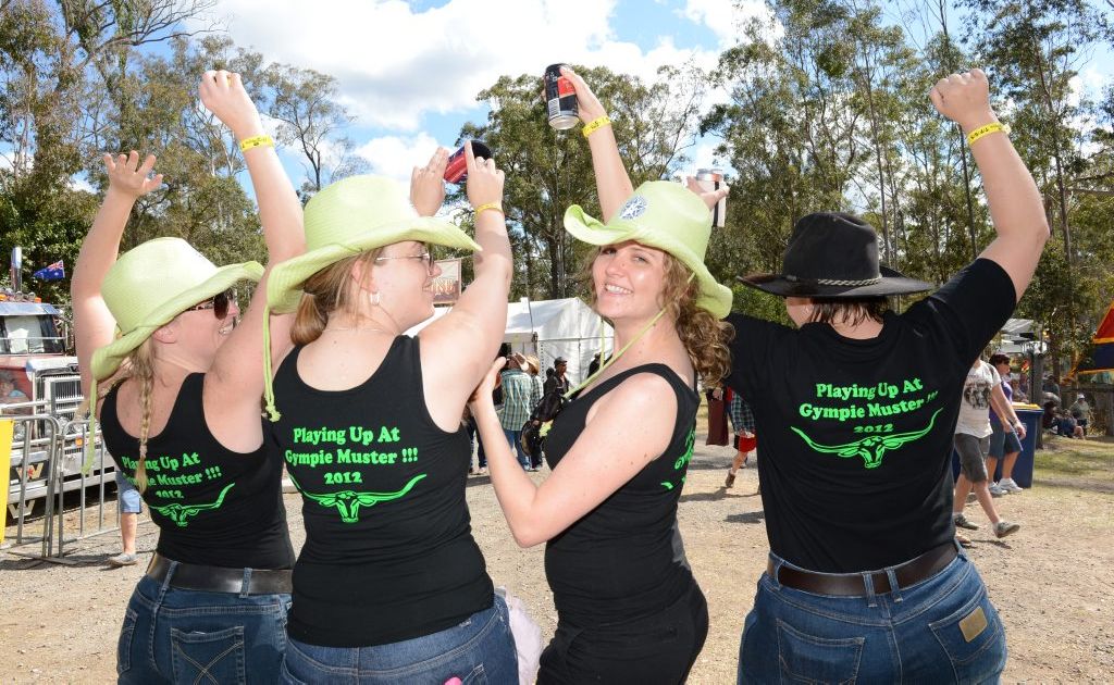 Warwick locals Jodie Ellis, Renee Hooke, Cassie Lo-Giudice, and Nat Cody are in Gympie for the Optus Music Muster. Warwick locals Jodie Ellis, Renee Hooke, Cassie Lo-Giudice, and Nat Cody are in Gympie for the Optus Music Muster.