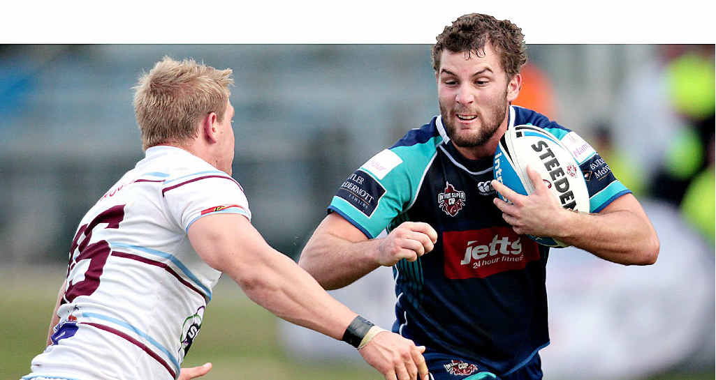 The Sea Eagles' Mitchell Buckett steels himself to barge through against the Mackay Cutters earlier this season. The Sea Eagles' Mitchell Buckett steels himself to barge through against the Mackay Cutters earlier this season.