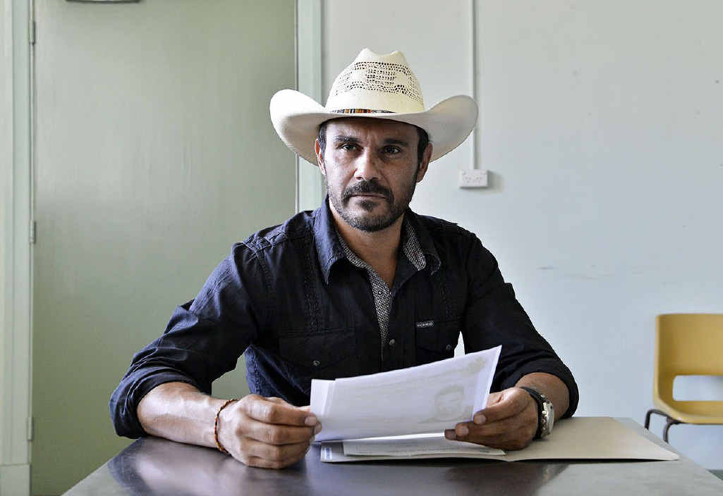 Actor Aaron Pedersen plays a detective and Tony Barry a police sergeant in Ivan Sen’s thriller Mystery Road which was filmed at the old Ipswich police station. Fellow actor Hugo Weaving is also part of the cast in Ipswich. Actor Aaron Pedersen plays a detective and Tony Barry a police sergeant in Ivan Sen’s thriller Mystery Road which was filmed at the old Ipswich police station. Fellow actor Hugo Weaving is also part of the cast in Ipswich.