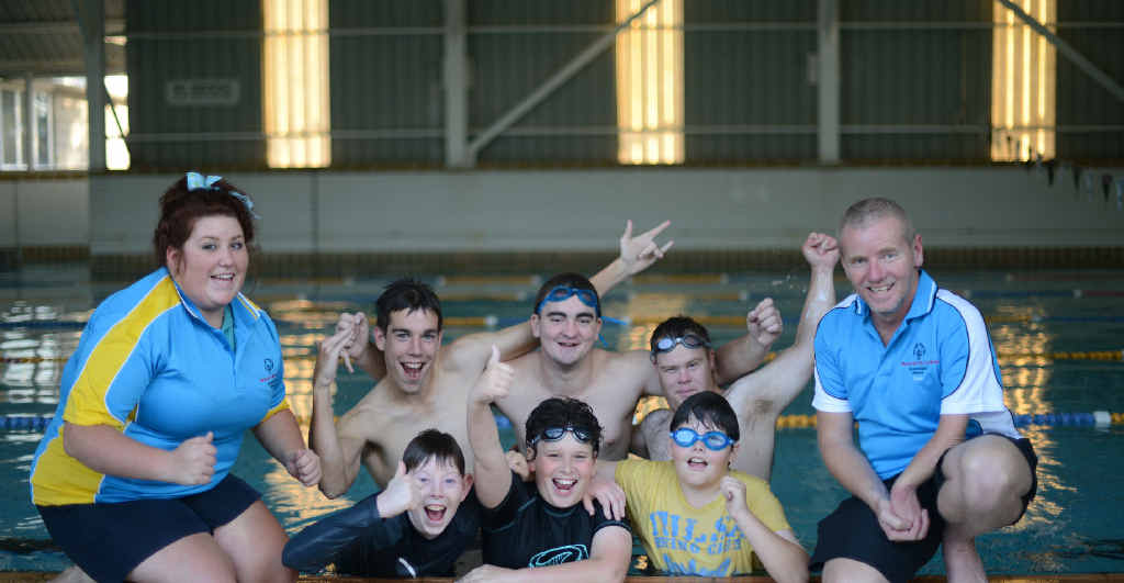 CAMARADERIE: Gladstone Special Olympics volunteer Lauren Beecroft with Dylan French, Jarrod Lee, Jacob Vickery, Terry Fellows, Adam Knust, Kerrod Hamilton and coach Chris Hayden are ready for the Special Olympics. CAMARADERIE: Gladstone Special Olympics volunteer Lauren Beecroft with Dylan French, Jarrod Lee, Jacob Vickery, Terry Fellows, Adam Knust, Kerrod Hamilton and coach Chris Hayden are ready for the Special Olympics.