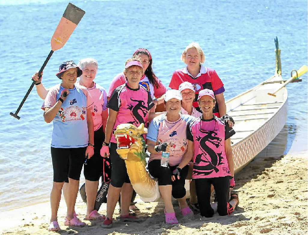 Dragonboat competitors celebrate life and a great day on the water. Dragonboat competitors celebrate life and a great day on the water.