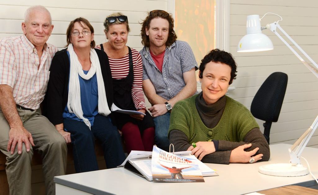 In the planning stages of the production Gods of Wheat Street are from left location manager Harry Yates , production co-ordinator Nicki Ellis, costume costume designer Loretta Egan, production designer Sam Hobbs and producer Lois Randall (front far right). In the planning stages of the production Gods of Wheat Street are from left location manager Harry Yates , production co-ordinator Nicki Ellis, costume costume designer Loretta Egan, production designer Sam Hobbs and producer Lois Randall (front far right).