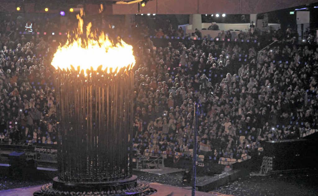 The lighting of the flame, as taken by the McCrackens, at the opening ceremony of the Paralympic Games. The lighting of the flame, as taken by the McCrackens, at the opening ceremony of the Paralympic Games.