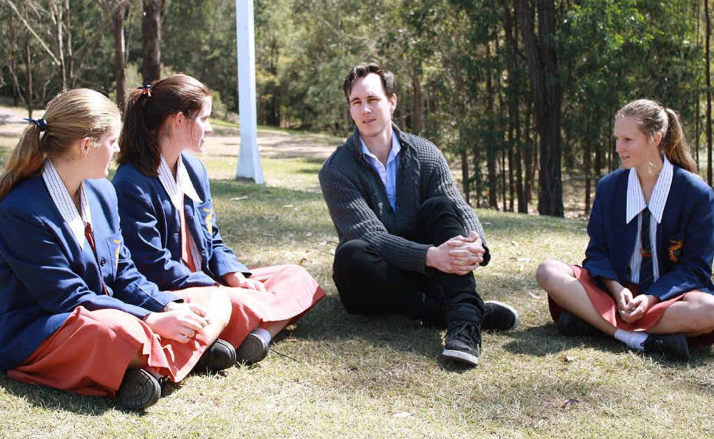 Glaston Toft, who is starring in the hit musical Jersey Boys in Brisbane, chats with cousins (left-right) Madeline Toft, Georgia Toft and Alexandra Toft Glaston Toft, who is starring in the hit musical Jersey Boys in Brisbane, chats with cousins (left-right) Madeline Toft, Georgia Toft and Alexandra Toft