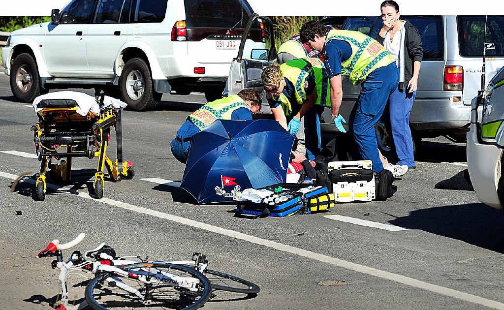 An average of one cyclist is hospitalised every day in Queensland. An average of one cyclist is hospitalised every day in Queensland.