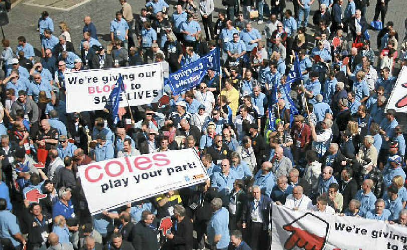 NOT HAPPY: TWU delegates rally against Coles driving down wages, conditions and safety of transport workers. NOT HAPPY: TWU delegates rally against Coles driving down wages, conditions and safety of transport workers.