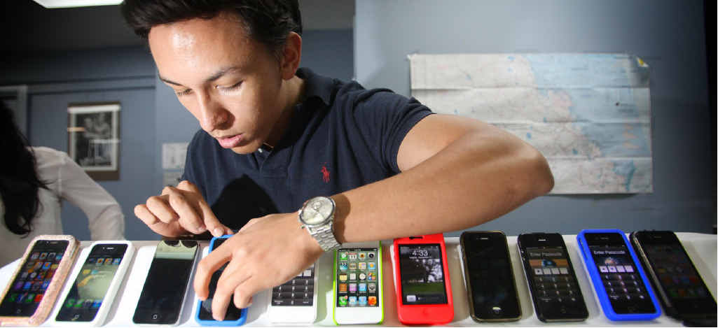 Michael Strickland checks out a selection of iPhones which will be superseded by iPhone5 in the coming weeks. Michael Strickland checks out a selection of iPhones which will be superseded by iPhone5 in the coming weeks.