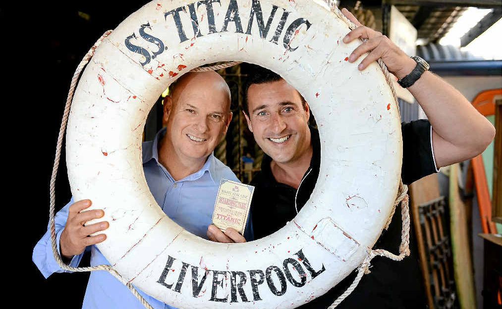 Don Fenwick and David Stringer, photographed at Chinderah Bay Antiques Museum, have bought blueprints for the new Titanic ship from Clive Palmer. They were purchased at an auction that raised close to $20,000 for the Greenmount Surf Life Saving Club. Don Fenwick and David Stringer, photographed at Chinderah Bay Antiques Museum, have bought blueprints for the new Titanic ship from Clive Palmer. They were purchased at an auction that raised close to $20,000 for the Greenmount Surf Life Saving Club.