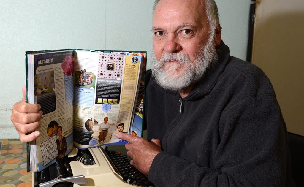 Les Stewart of Mudjimba has held the world record for typing for 30 years and has been featured in the Guinness Book of World Records. Les Stewart of Mudjimba has held the world record for typing for 30 years and has been featured in the Guinness Book of World Records.