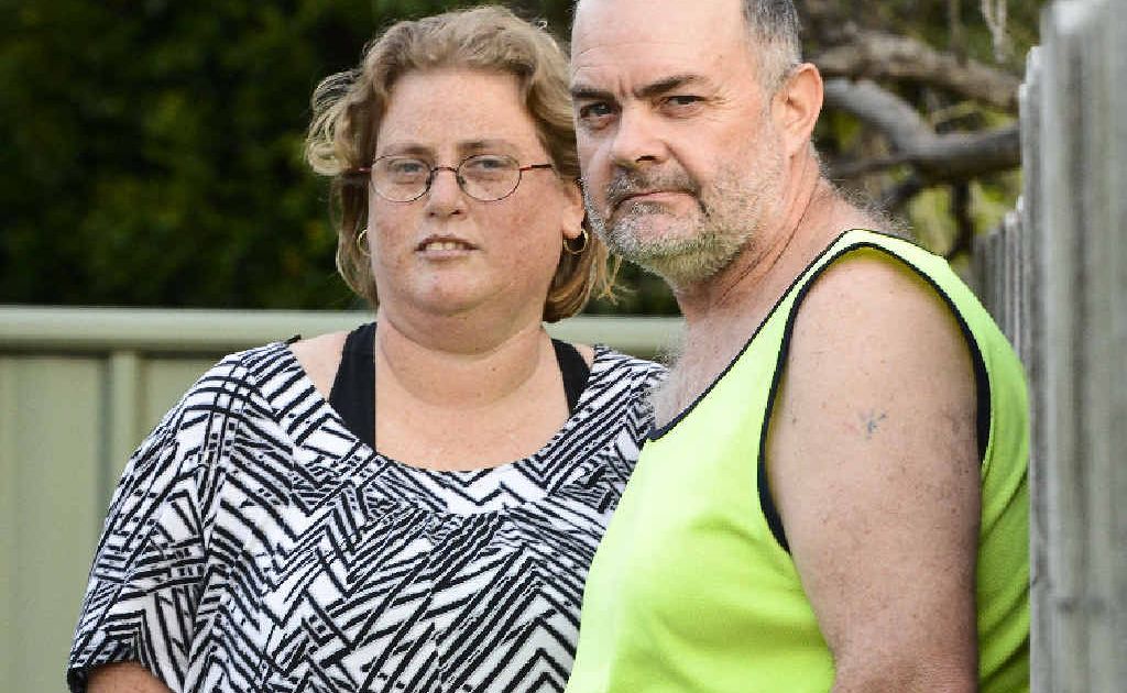 Daryl Wood and Toni Sonter talk about their experience after a stolen vehicle crashed into the rear of their Rav4 at Ulmarra. Daryl Wood and Toni Sonter talk about their experience after a stolen vehicle crashed into the rear of their Rav4 at Ulmarra.