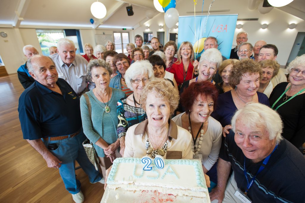 Jill de Clercq and U3A members at their 20th birthday party. Photo Rob Wright
