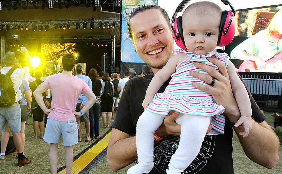 Rob Burr with his daughter Aylah enjoyed the Caloundra Music Festival in 2011. Rob Burr with his daughter Aylah enjoyed the Caloundra Music Festival in 2011.