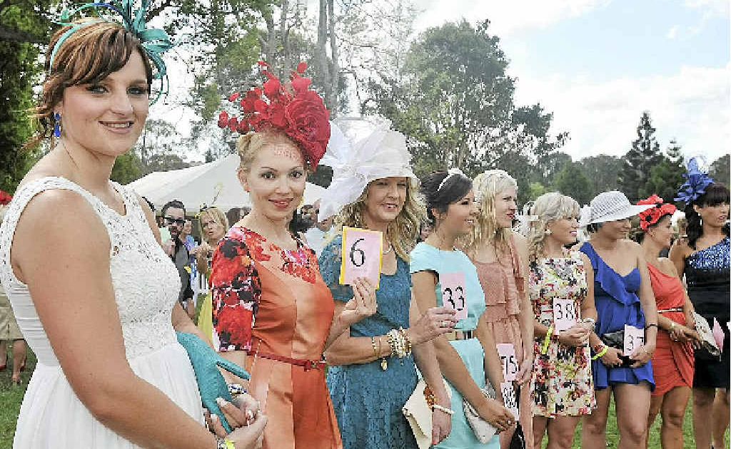 Contestants line-up for the Fashion on the Field competition at the Lismore Cup. Contestants line-up for the Fashion on the Field competition at the Lismore Cup.