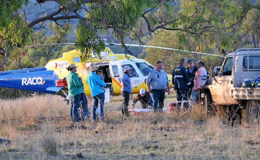 CALL-OUT: A 53-year-old male was thrown from his horse at a farm near Banana on Saturday. CALL-OUT: A 53-year-old male was thrown from his horse at a farm near Banana on Saturday.