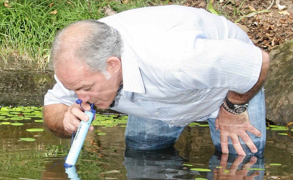 LifeStraw director Rob Shackleford demonstrates his faith in the device which will be on its way to Fiji next week. LifeStraw director Rob Shackleford demonstrates his faith in the device which will be on its way to Fiji next week.