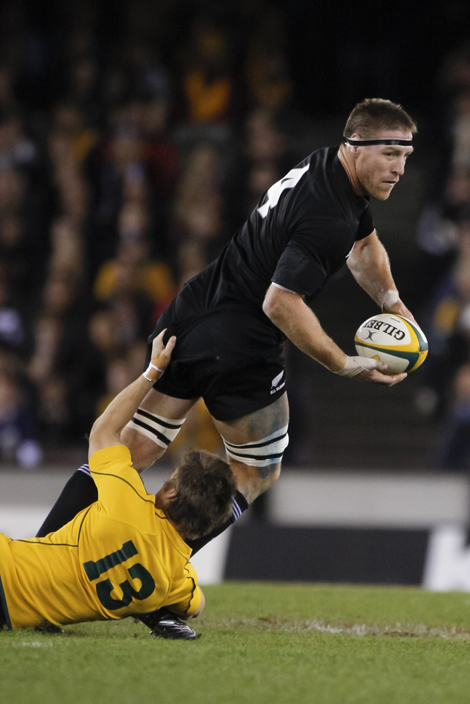 Brad Thorn playing for the New Zealand All Blacks in the Bledisloe Cup, Rugby Union Test Match against the Qantas Australian Wallabies. Brad Thorn playing for the New Zealand All Blacks in the Bledisloe Cup, Rugby Union Test Match against the Qantas Australian Wallabies.