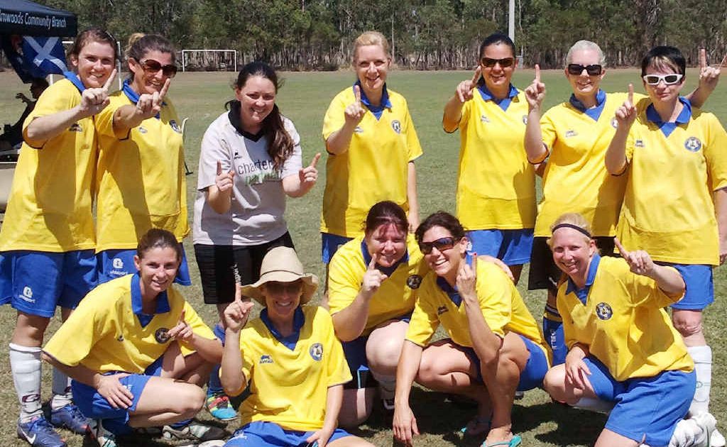 Gympie’s women’s Masters team back (from left) Korrine Burns, Mel Dennien, Kiah Monk, Donna Sander, Cendy Smillie, Kylie Dickenson, Lisa Moore (Front) - Alexis Tramacchi, Renee Dawking, Deb Rowlands, Stacey Mochalski, Tanya Albion