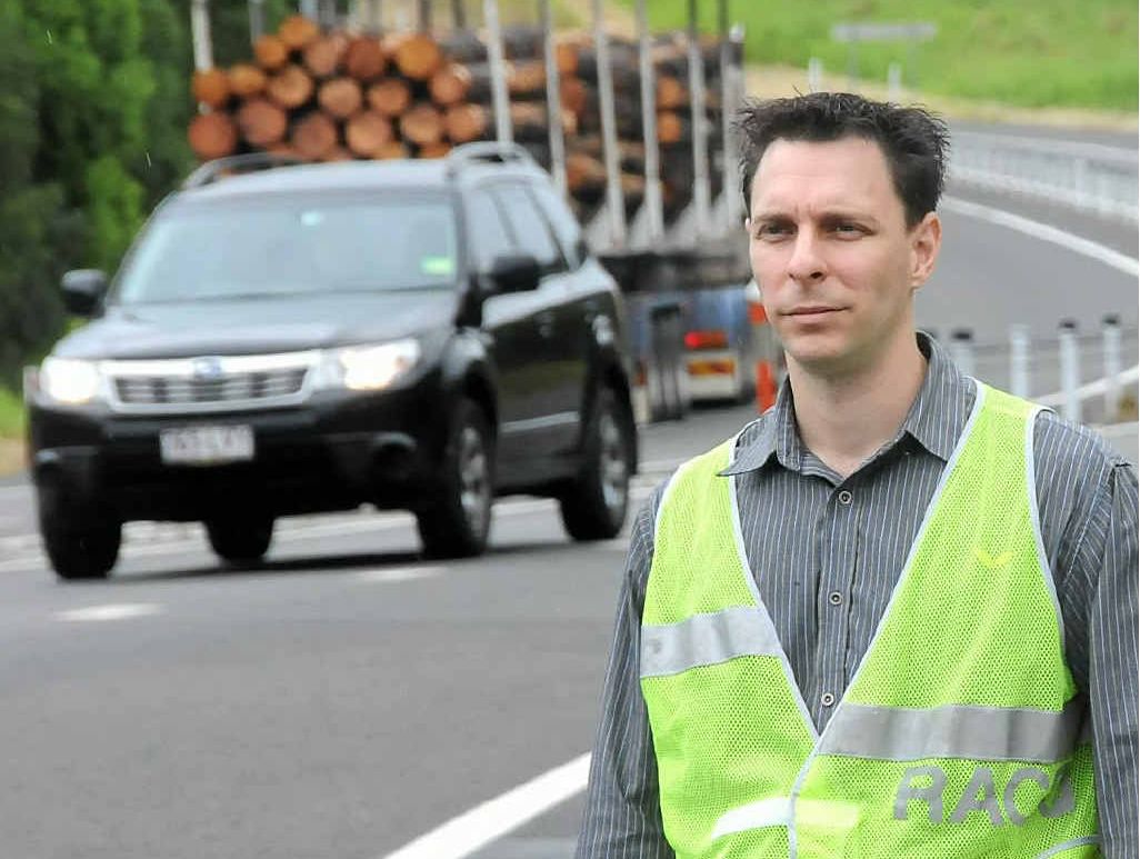 The RACQ's Greg Miszkowycz is touring regional highways. The RACQ's Greg Miszkowycz is touring regional highways.