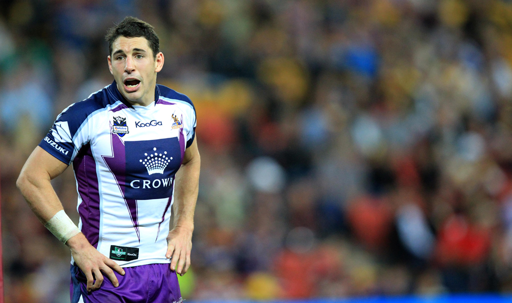 Melbourne Storm fullback Billy Slater in a round 24 game against the Brisbane Broncos in August, 2012. Melbourne Storm fullback Billy Slater in a round 24 game against the Brisbane Broncos in August, 2012.
