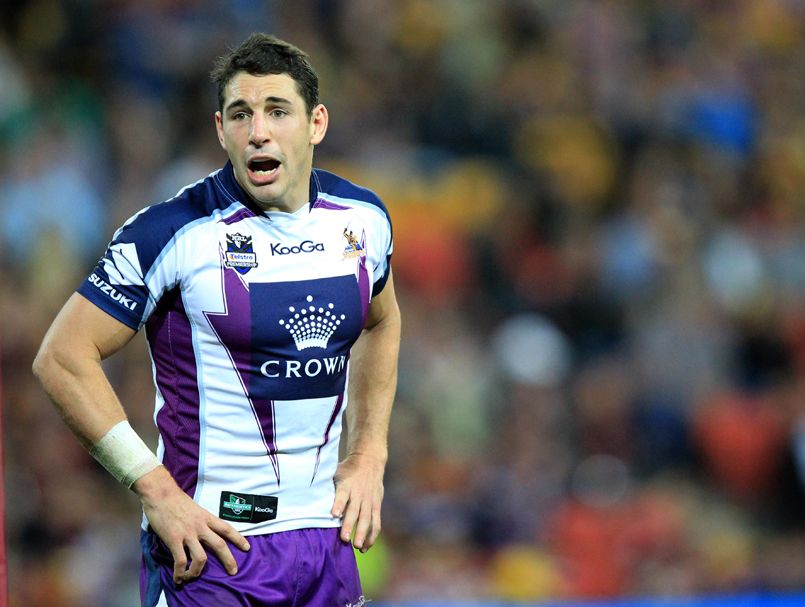 Melbourne Storm fullback Billy Slater in a round 24 game against the Brisbane Broncos in August, 2012. Melbourne Storm fullback Billy Slater in a round 24 game against the Brisbane Broncos in August, 2012.
