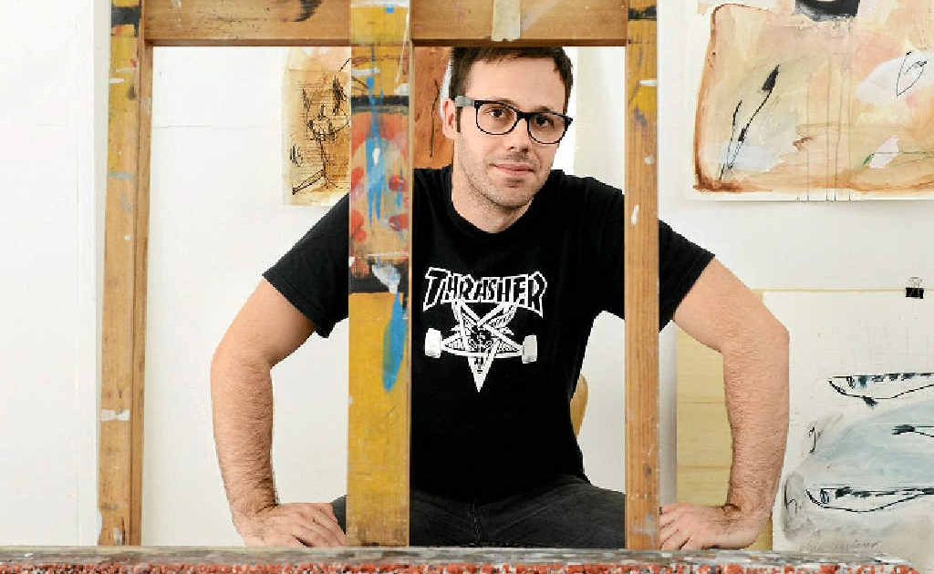 Lismore artist Vitor Dos Santos pictured in his personal studio. Lismore artist Vitor Dos Santos pictured in his personal studio.