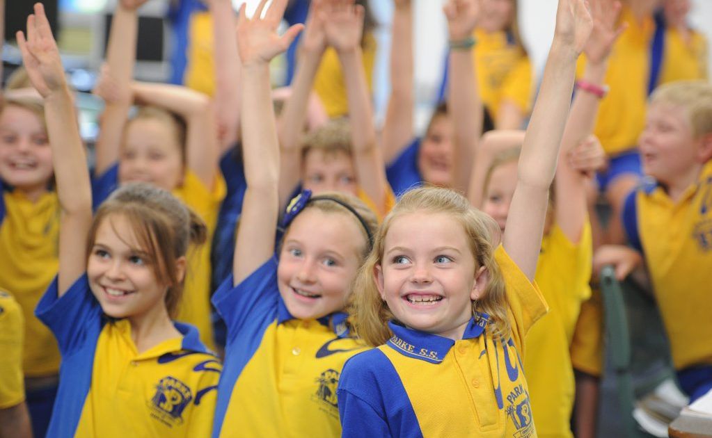 Students from Parke State School, including Jade- Elle Brown, right, are celebrating their NAPLAN test results. Students from Parke State School, including Jade- Elle Brown, right, are celebrating their NAPLAN test results.