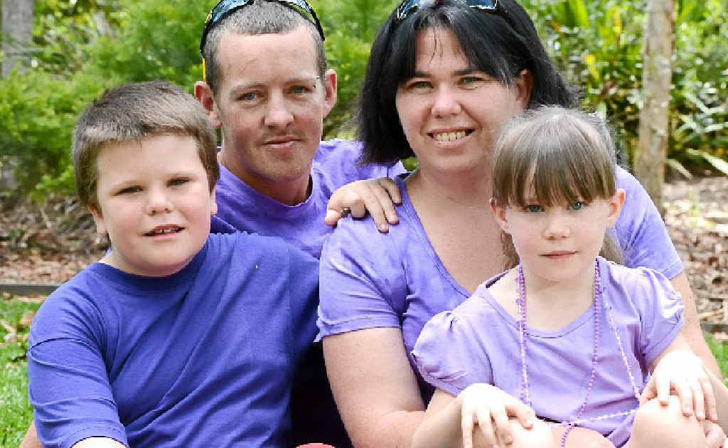 Vanessa Barry and her partner Jason Williams with their children Chloe and Travis at the Walk to Remember. Vanessa Barry and her partner Jason Williams with their children Chloe and Travis at the Walk to Remember.