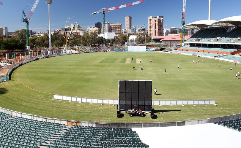 A general view shows construction at the Adelaide Oval before day one of the Sheffield Shield match between the South Australian Redbacks and the Tasmanian Tigers on October 9, 2012. A general view shows construction at the Adelaide Oval before day one of the Sheffield Shield match between the South Australian Redbacks and the Tasmanian Tigers on October 9, 2012.