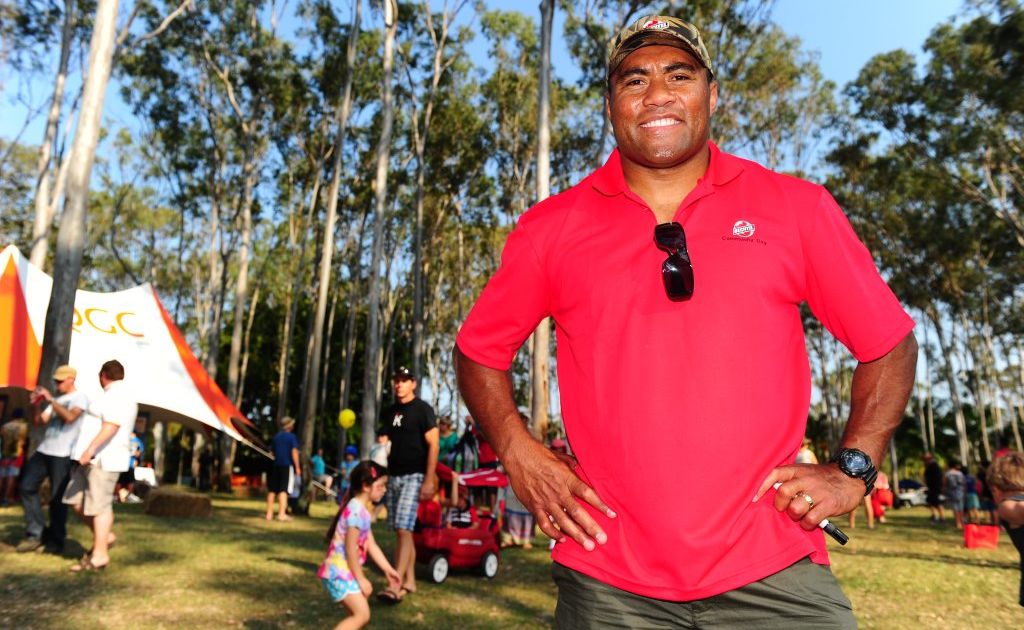 Broncos legend Petero Civoniceva at the Bechtel Community Day. Broncos legend Petero Civoniceva at the Bechtel Community Day.