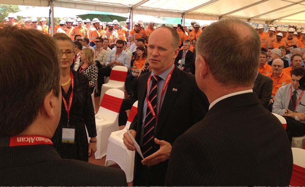 Campbell Newman at the launch of Rio Tinto's Yarwun 2 facility in Gladstone. Campbell Newman at the launch of Rio Tinto's Yarwun 2 facility in Gladstone.
