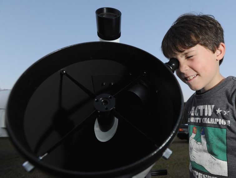 Seven-year-old Charlie Falk from Dundowran starting stargazing from an early age.