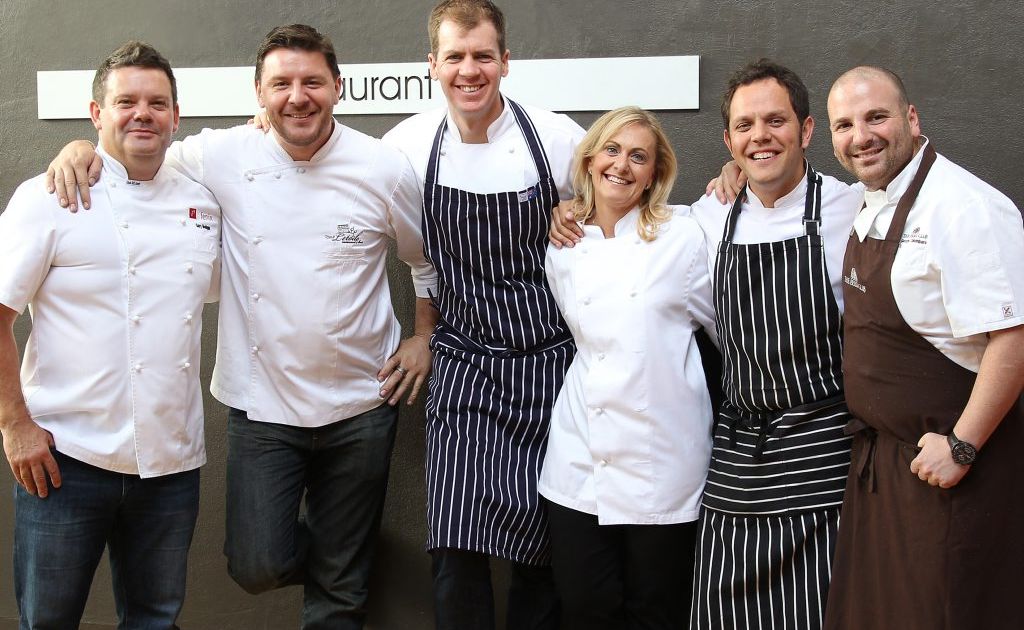 Gary Mehigan, Manu Feildel, Damian Heads, Janelle Bloom, Alastair McLeod and George Calombaris. Gary Mehigan, Manu Feildel, Damian Heads, Janelle Bloom, Alastair McLeod and George Calombaris.