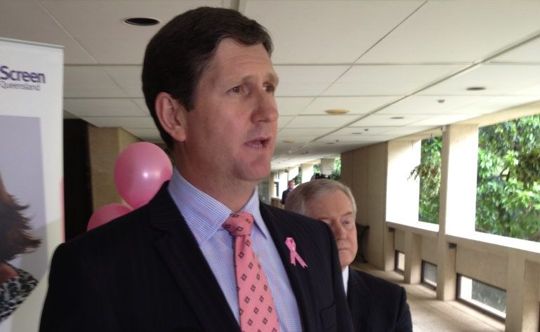 Health Minister Lawrence Springborg announces breast screen funding at Parliament House. Health Minister Lawrence Springborg announces breast screen funding at Parliament House.