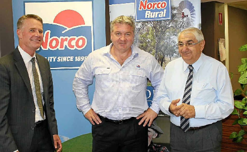 CREAM ON TOP: NSW Acting premier Andrew Stoner, NORCO chief executive Brett Kelly and Lismore MP Thomas George. CREAM ON TOP: NSW Acting premier Andrew Stoner, NORCO chief executive Brett Kelly and Lismore MP Thomas George.