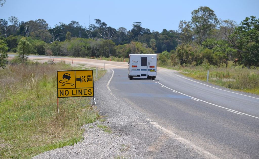 Another visitor to the Gladstone region hits the potholes on the way in to Agnes Water. Another visitor to the Gladstone region hits the potholes on the way in to Agnes Water.