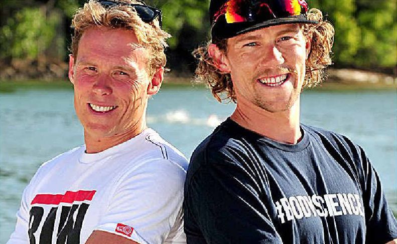 Bondi Rescue boys Andrew Reid (left) and Adriel Young are pumped about tackling the Noosa Triathlon course. Bondi Rescue boys Andrew Reid (left) and Adriel Young are pumped about tackling the Noosa Triathlon course.
