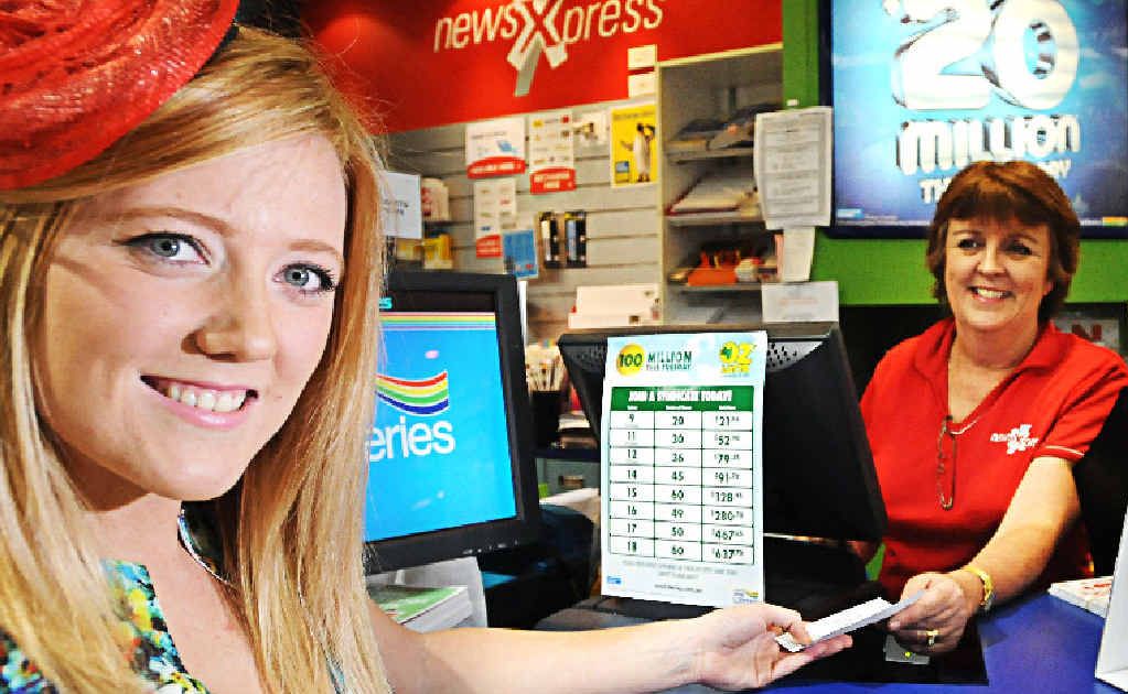 TICKETS PLEASE: Gabi Jeffery is looking for a windfall with both the Melbourne Cup and Oz Lotto. TICKETS PLEASE: Gabi Jeffery is looking for a windfall with both the Melbourne Cup and Oz Lotto.