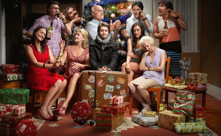 The cast of the comedy series A Moody Christmas. The cast of the comedy series A Moody Christmas.