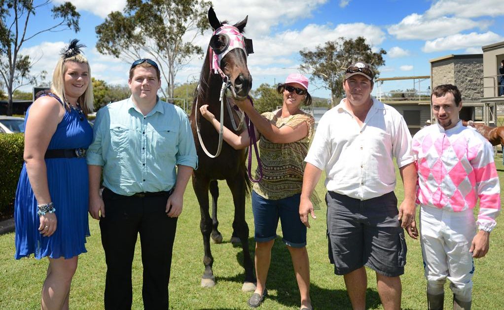 Owner Gary Popp and jockey Dale Evans with two-time winner Ranger Hill and friends. Owner Gary Popp and jockey Dale Evans with two-time winner Ranger Hill and friends.