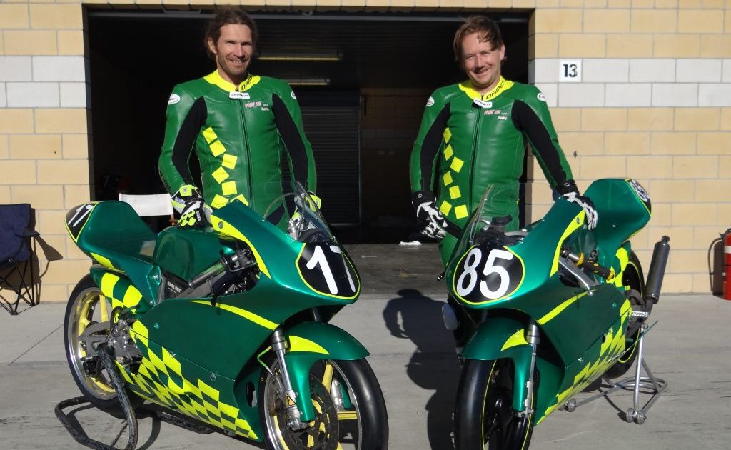 Clint Clarke and teammate jacob Willard at the Tasmanian Motorcycle Club's Tasmanian State Championships last month. Clint Clarke and teammate jacob Willard at the Tasmanian Motorcycle Club's Tasmanian State Championships last month.