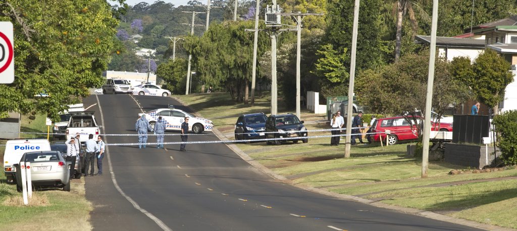 Police cordon off Hogg St, Rockville, the scene of yesterday's murder. Police cordon off Hogg St, Rockville, the scene of yesterday's murder.