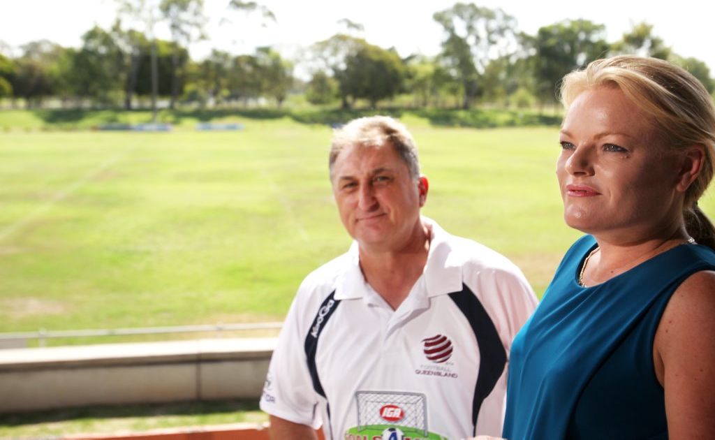 Joe Fenech and Sherylene Stevens at Rugby Park. Joe Fenech and Sherylene Stevens at Rugby Park.
