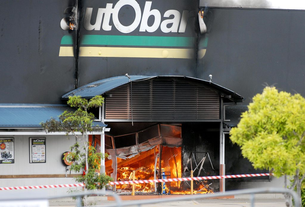 Fire at Greenfields in Mackay destroys Toys R Us , AutoBarn and Clark Rubber Photo Tony Martin / Daily Mercury Fire at Greenfields in Mackay destroys Toys R Us , AutoBarn and Clark Rubber Photo Tony Martin / Daily Mercury