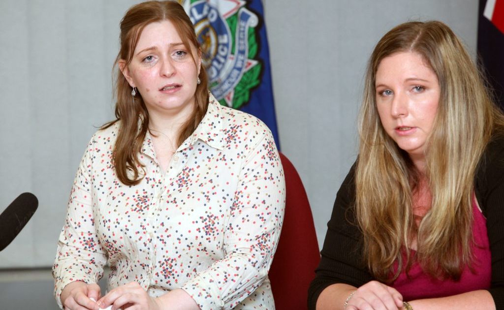 Sisters of murder victim Julian Neuendorf, Emily and Anna speaking to media at Logan District Police Station appealing for information on his death. Photo: Inga Williams / The Reporter Sisters of murder victim Julian Neuendorf, Emily and Anna speaking to media at Logan District Police Station appealing for information on his death. Photo: Inga Williams / The Reporter