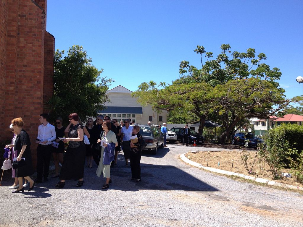 Family members arrive at the funeral for Cyril Golding. Family members arrive at the funeral for Cyril Golding.