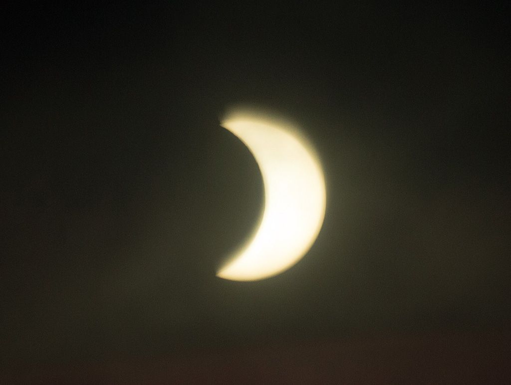 The solar eclipse as seen from the Coffs Coast. Photo: Trevor Veale