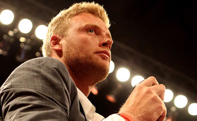 Andrew Flintoff carries the belt to the ring during the Vacant IBF Inter-Continental Super Bantam Weight Championship bout between Carl Frampton and Raul Hirales at Nottingham Capital FM Arena on May 26, 2012 in Nottingham, England. Andrew Flintoff carries the belt to the ring during the Vacant IBF Inter-Continental Super Bantam Weight Championship bout between Carl Frampton and Raul Hirales at Nottingham Capital FM Arena on May 26, 2012 in Nottingham, England.