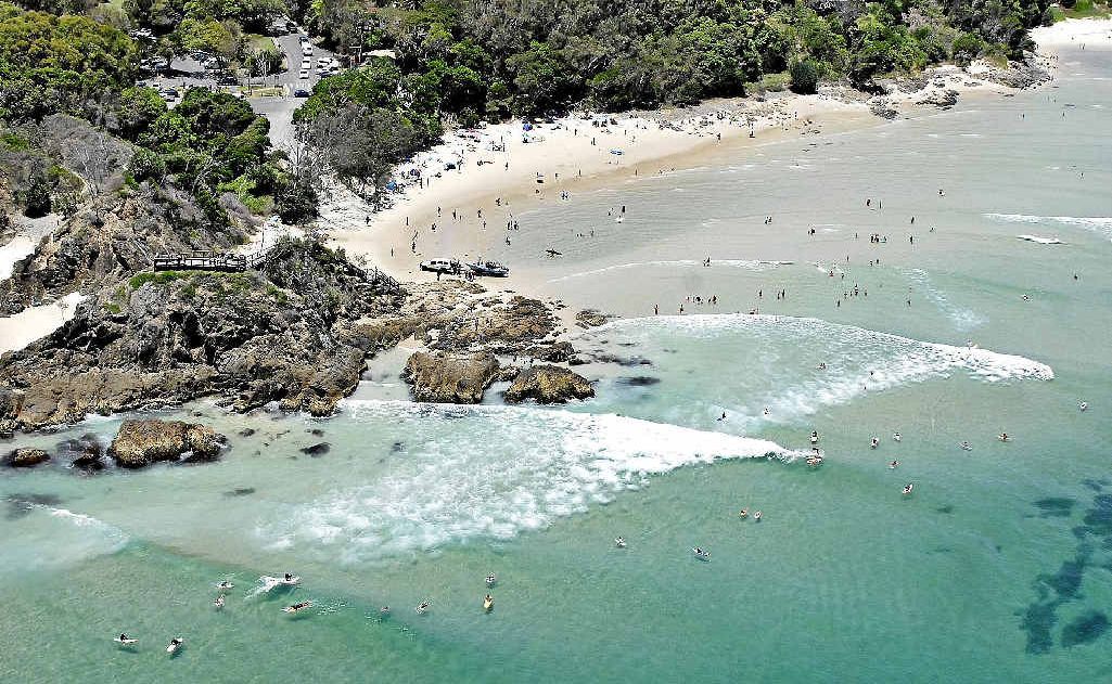 A white pointer shark has been sighted on a number of occasions at The Pass in Byron Bay. A white pointer shark has been sighted on a number of occasions at The Pass in Byron Bay.