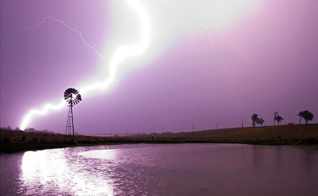 Lightning strike from Saturday's storm at Willowbank. Lightning strike from Saturday's storm at Willowbank.